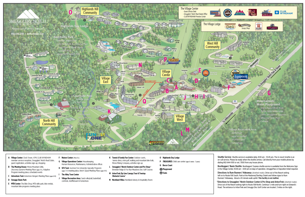 Smuggs Summer Resort Map